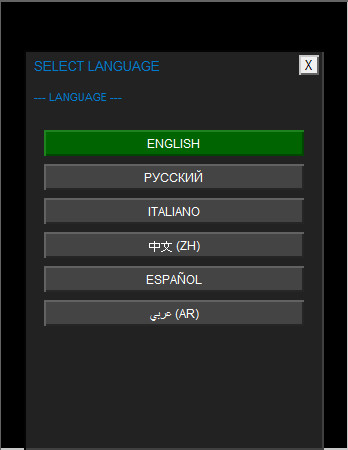 Переключатель языка советника TradeAiBotPRO в MetaTrader 5